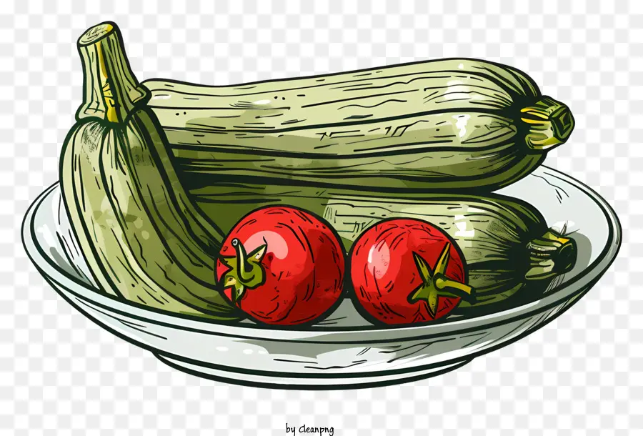 Abobrinha，Tomate PNG