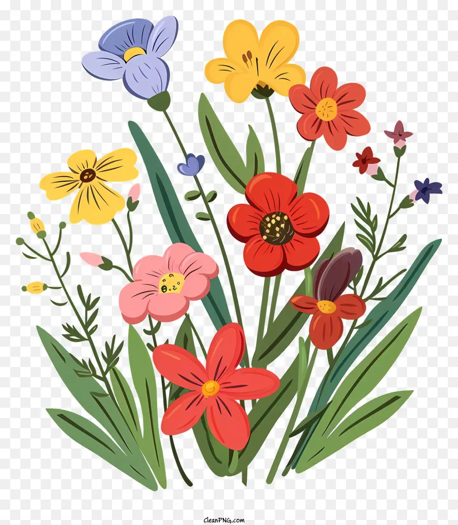 Olá Primavera，Flores Coloridas PNG