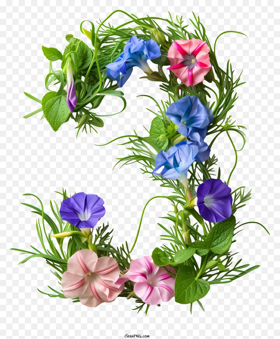 Floral Número Três，Floral Número 3 PNG