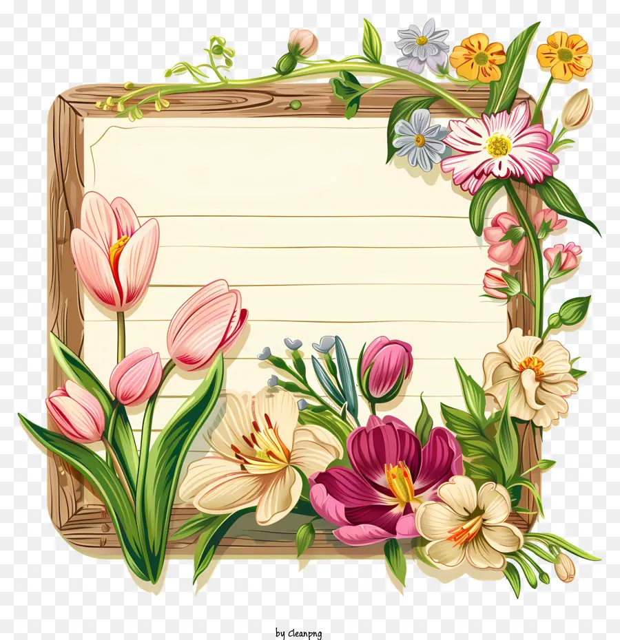Placa De Sinal De Flores Da Primavera，Flores PNG
