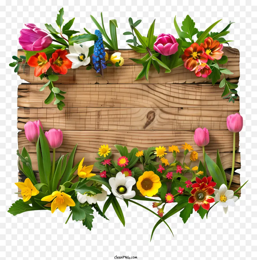 Placa De Sinal De Flores Da Primavera，Jardim Floral PNG