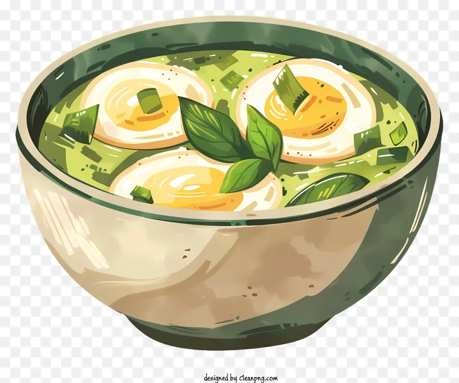 Ensopado De Ovo Tailandês，Sopa Verde PNG