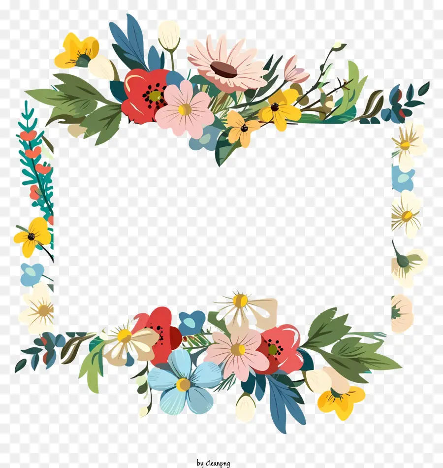 Placa De Sinal De Flores Da Primavera，Floral Moldura PNG