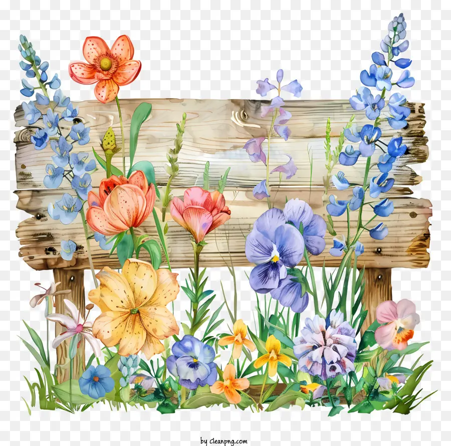 Placa De Sinal De Flores Da Primavera，Primavera PNG