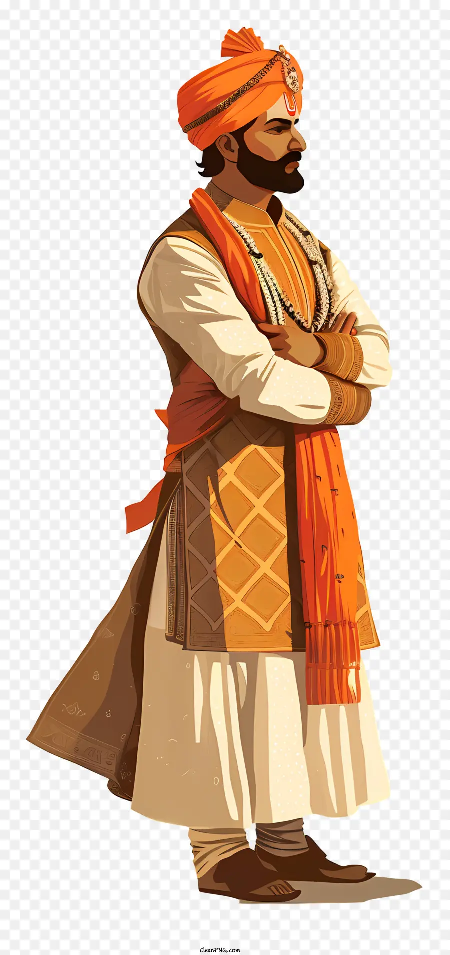 Shivaji Maharaj，Roupas Indianas Tradicionais PNG