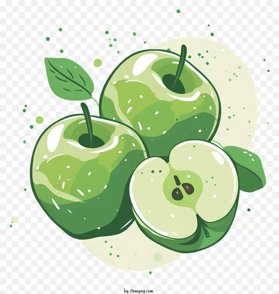 Maçãs Verdes，Apples Metades PNG