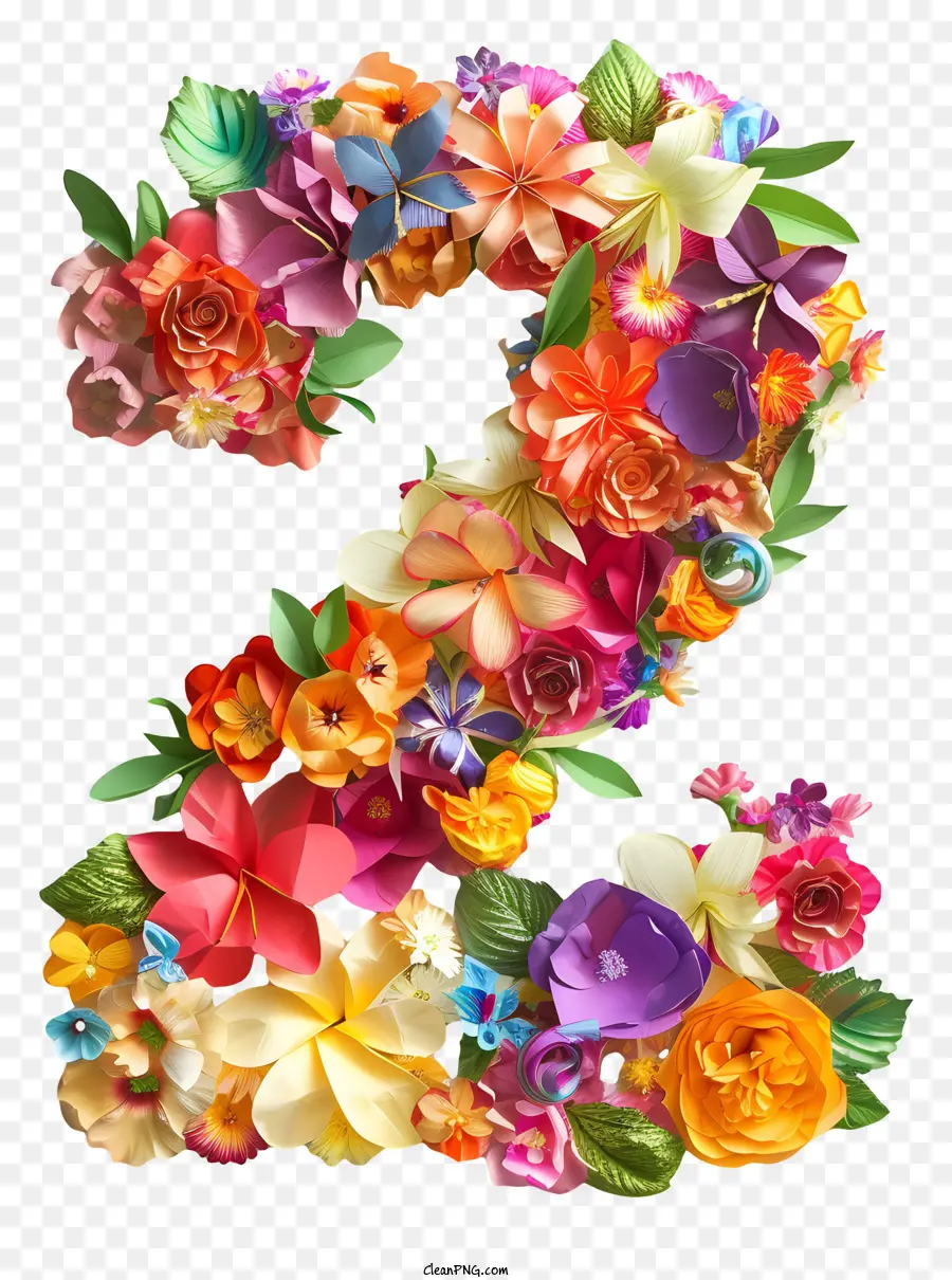 Floral Número Dois，Flores De Papel PNG