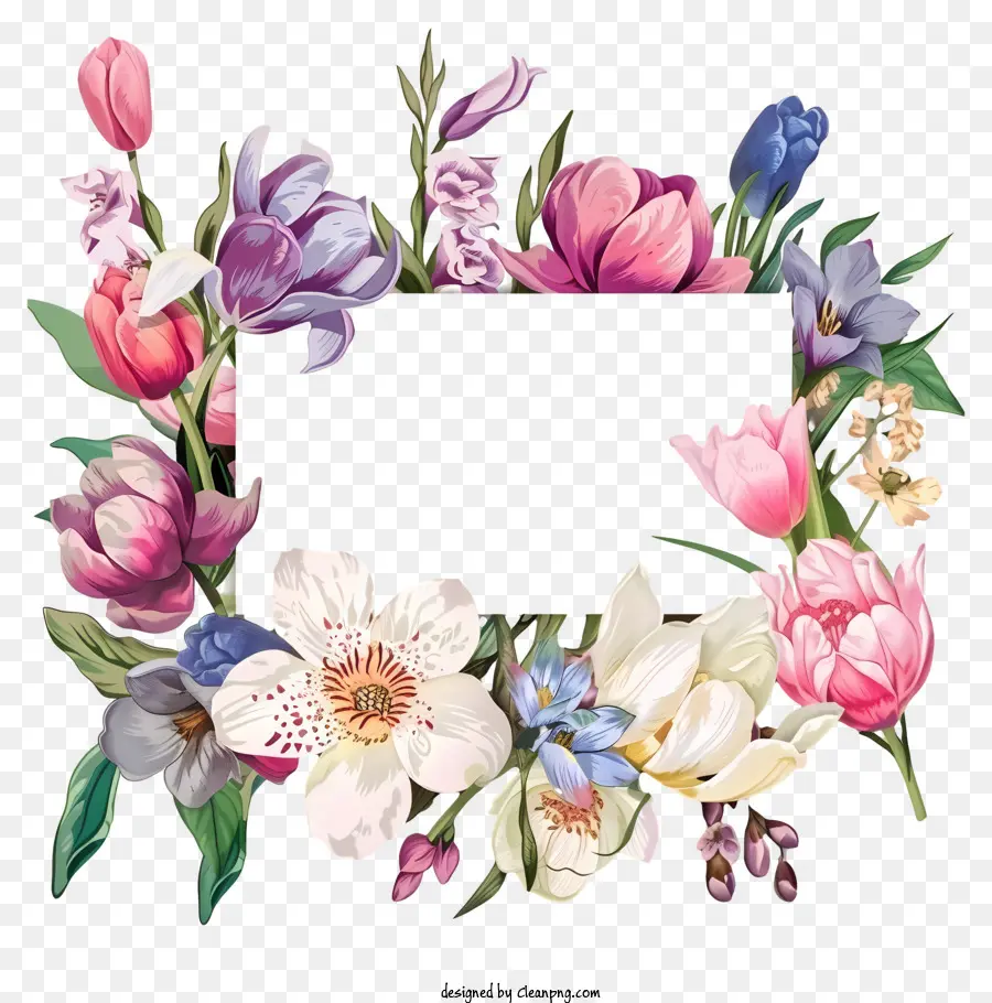 Placa De Sinal De Flores Da Primavera，Coroa De Flores PNG