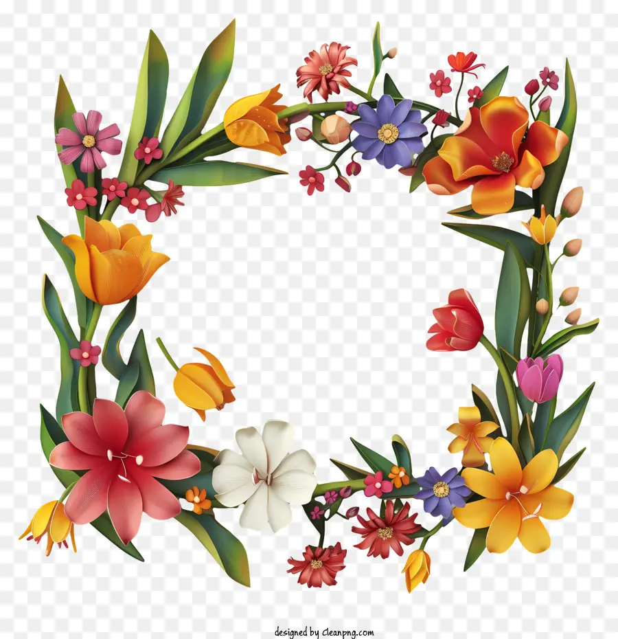 Placa De Sinalização De Flores De Primavera，Coroa De Flores PNG