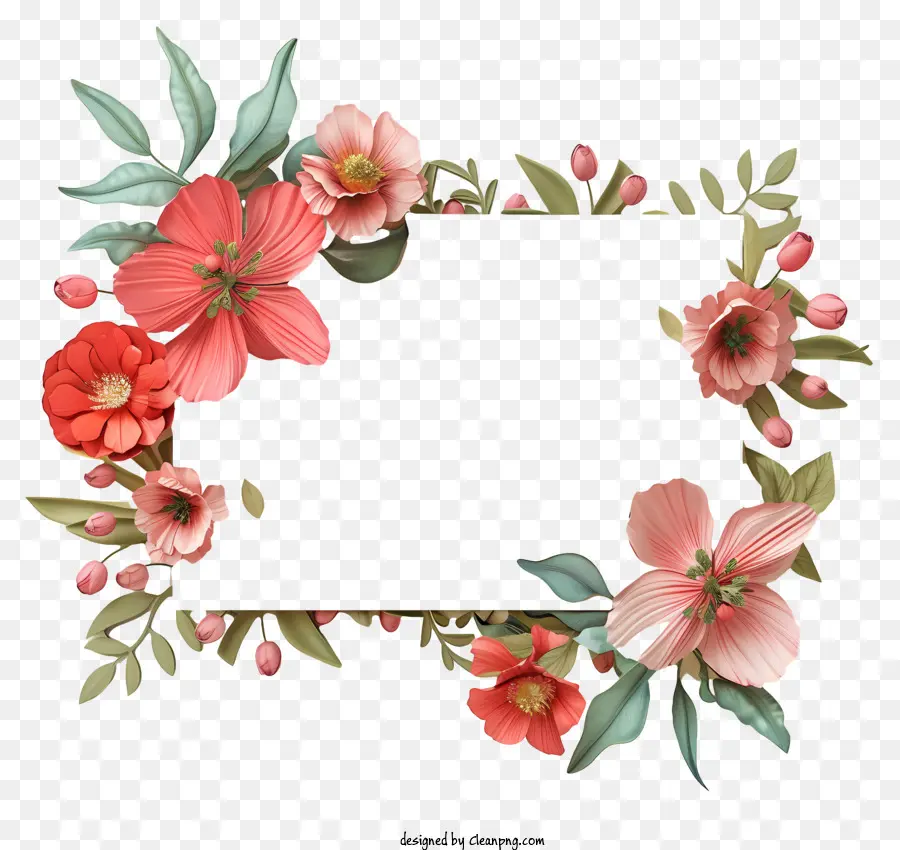 Placa De Sinal De Flores Da Primavera，Floral Moldura PNG