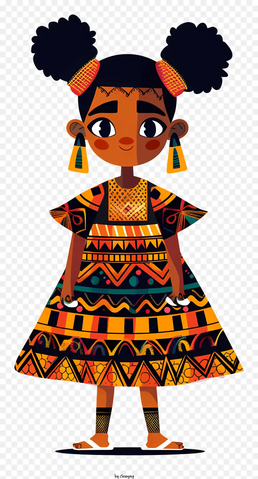 Garota Africana，Vestido De Inspiração Africana PNG