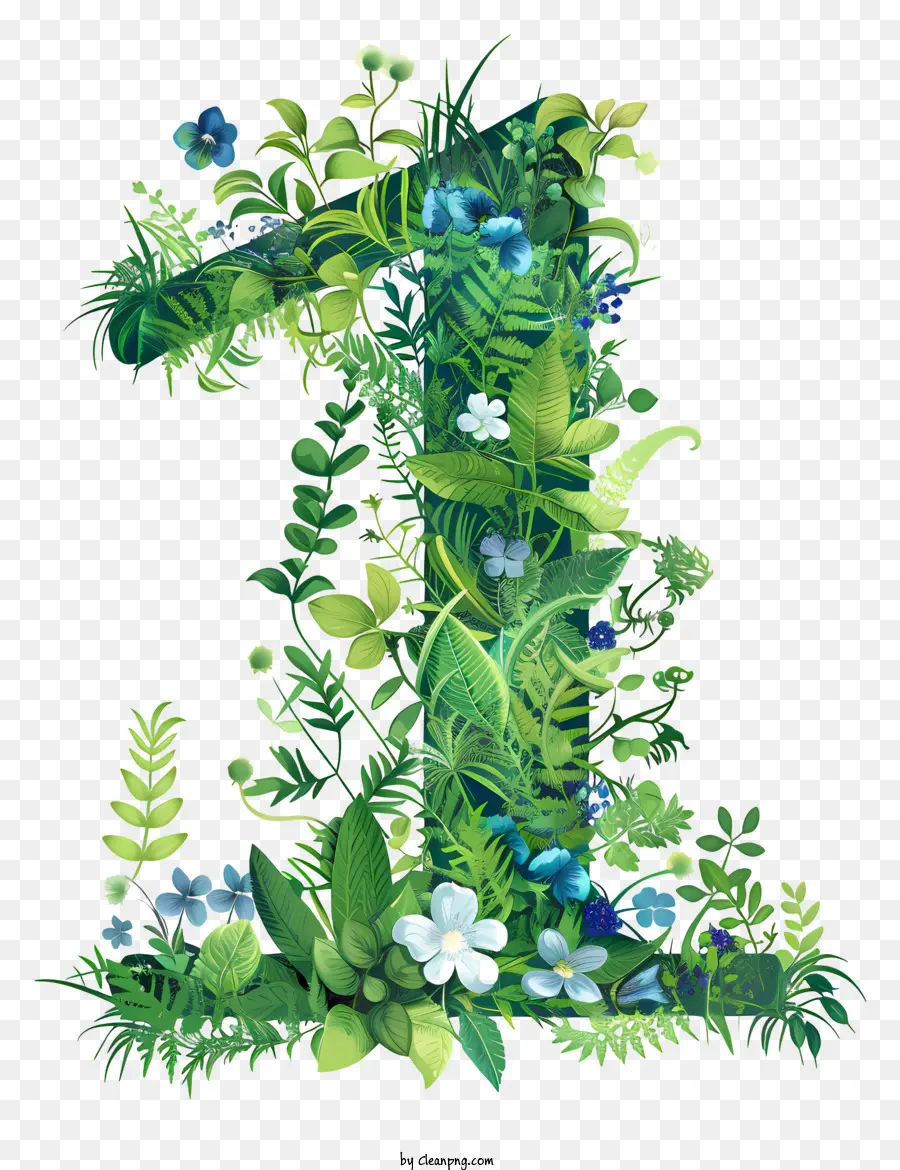 Número Um，Plantas Verdes PNG