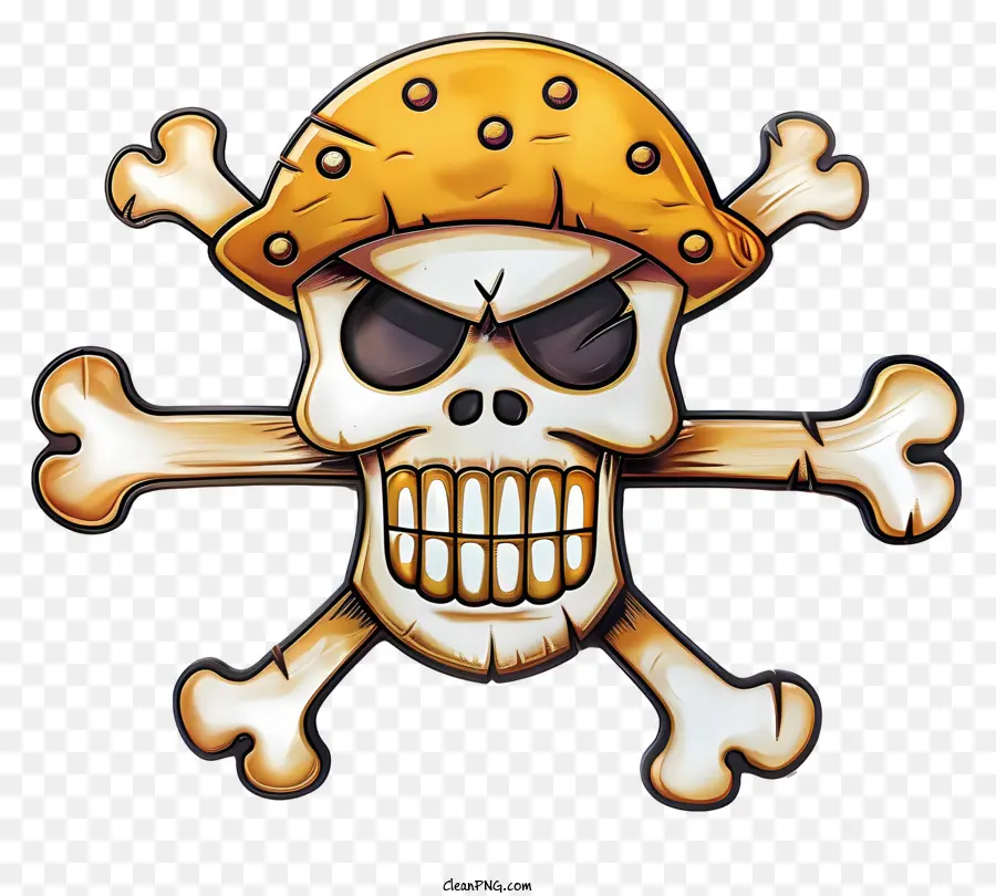 One Piece Jolly Roger，Crânio E Ossos Cruzados PNG