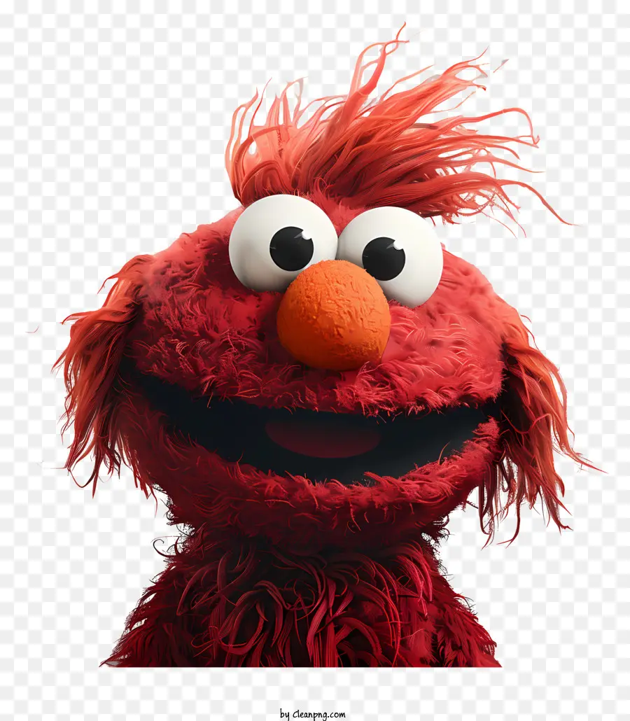 Elmo，Personagem Peludo Vermelho PNG