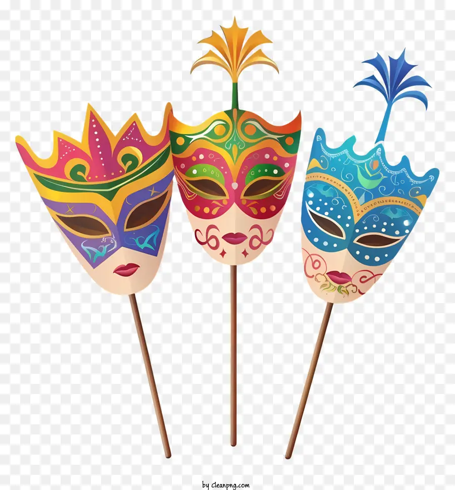 Feliz Purim，Máscaras De Carnaval PNG