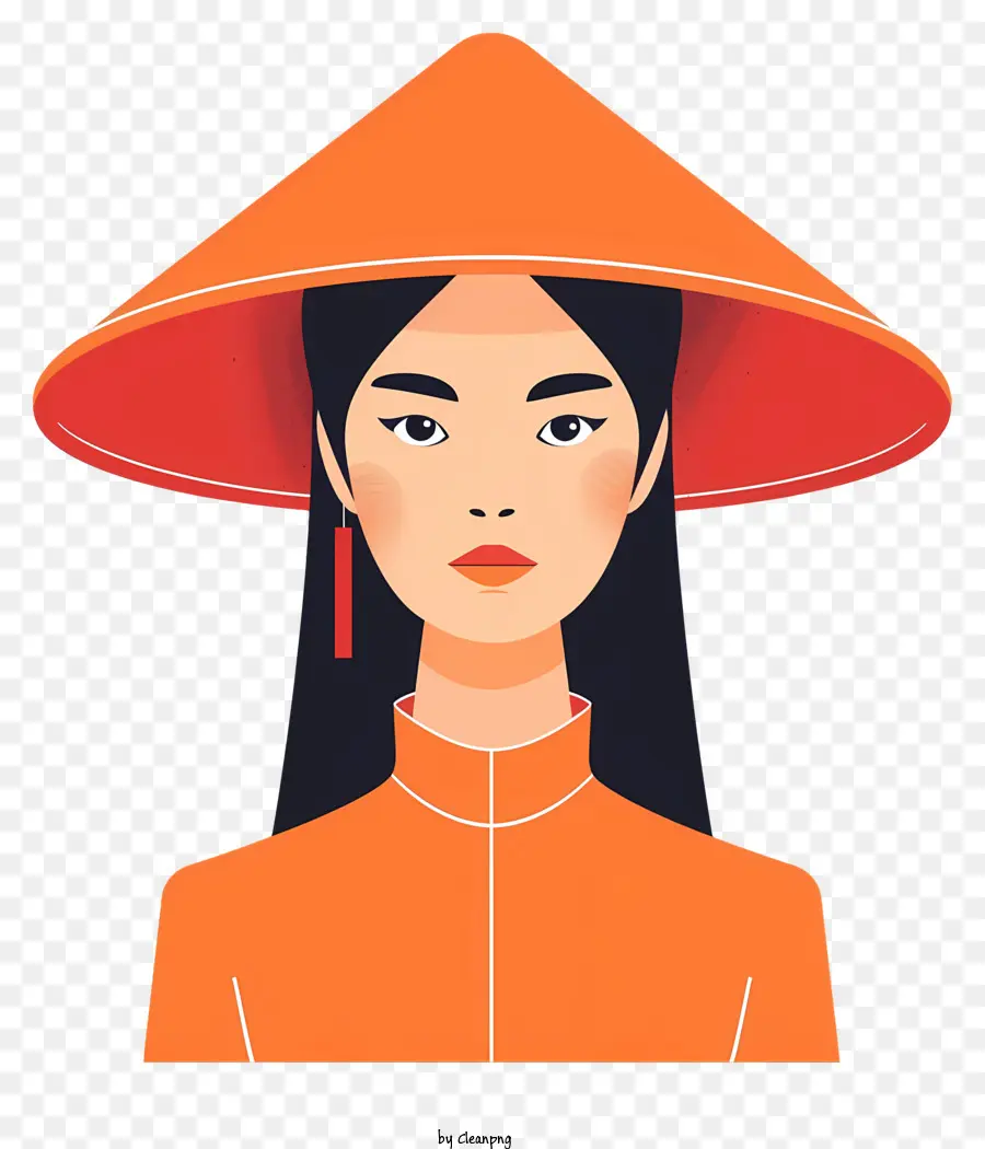 Menina Vietnamita，Chapéu Tradicional Vietnamita PNG