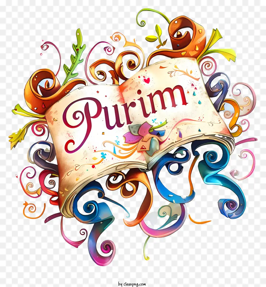 Purim，Pergaminho Decorativo PNG