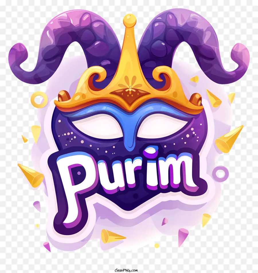 Purim，Máscara Roxa PNG