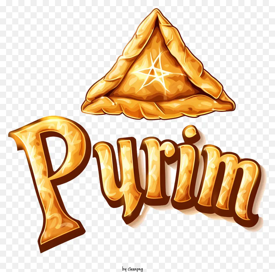 Purim，Letras Douradas PNG