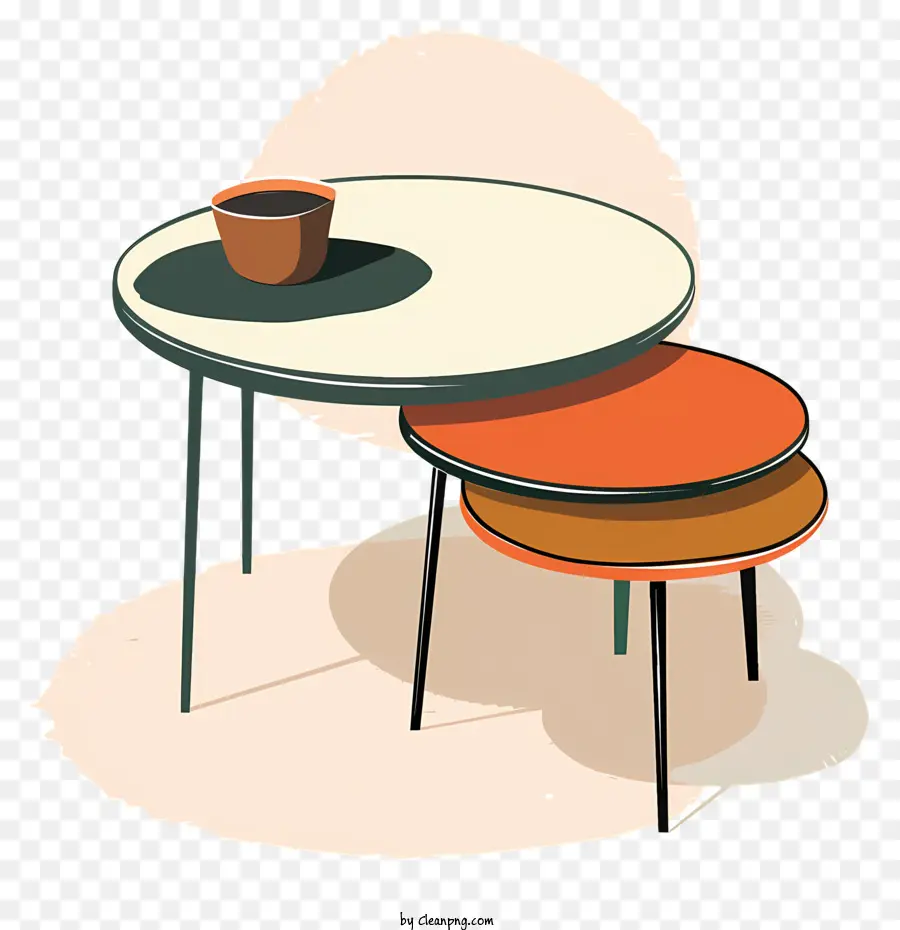 Mesas De Café，Mesas Coloridas PNG