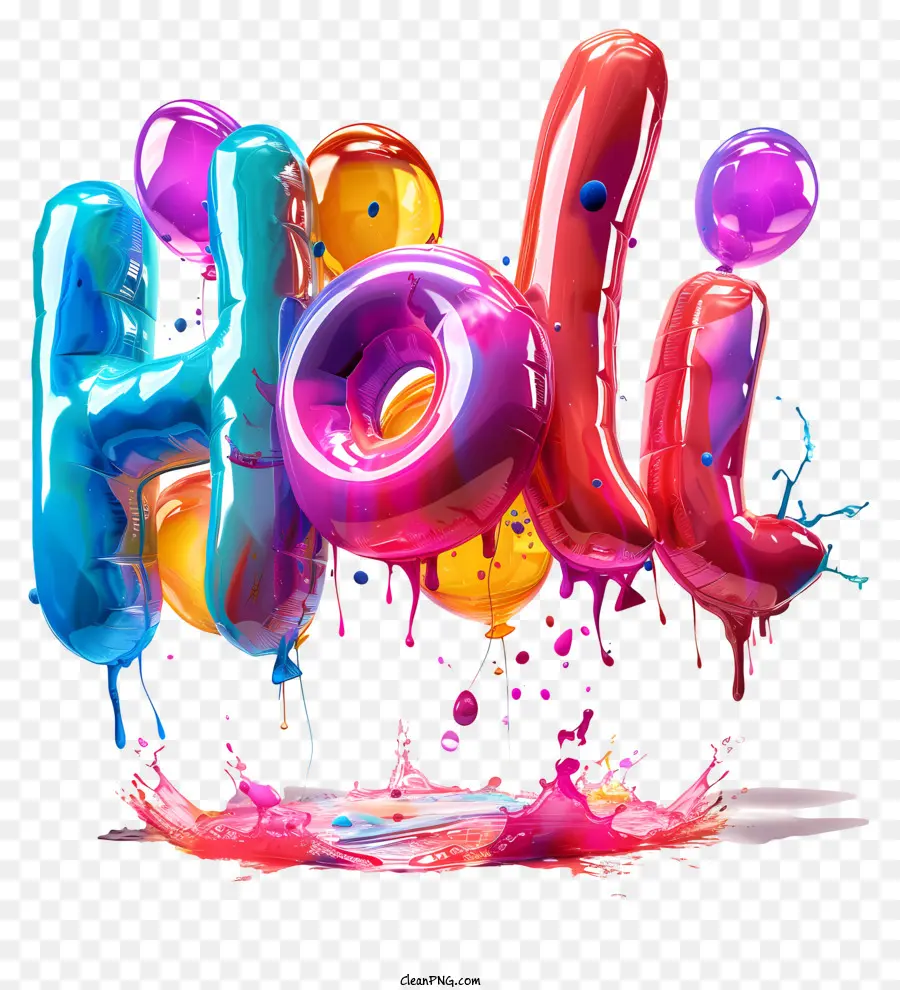 Holi，Balões Coloridos PNG