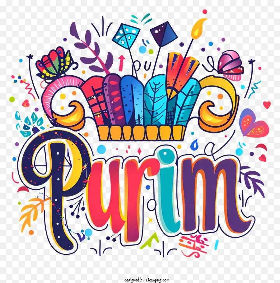 Purim，Coroa Colorida PNG