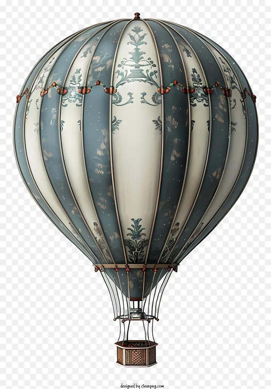 Balão De Ar Quente，Azul E Branco PNG