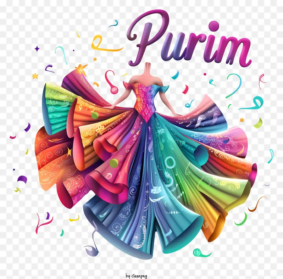 Purim，Vestido Colorido PNG