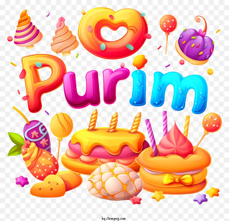 Purim，Bolos Coloridos PNG