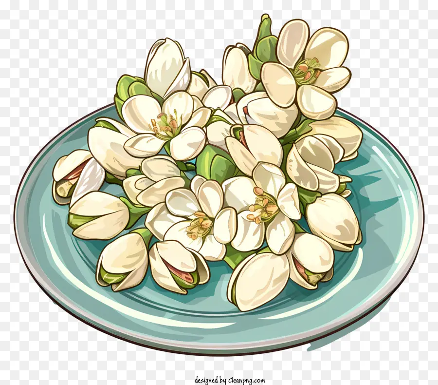 Pistache，Flores Brancas PNG