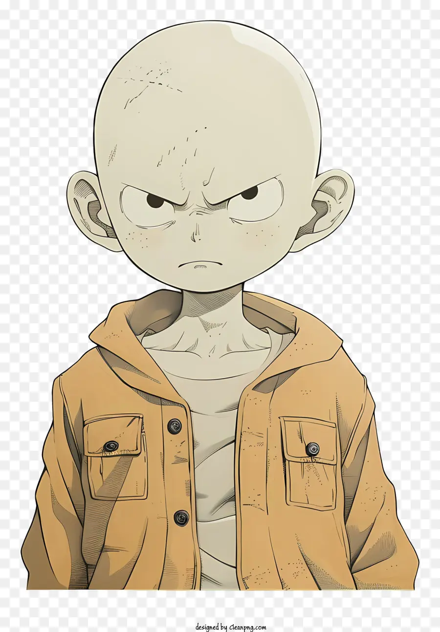 Kuririn，Personagem De Desenho Animado Careca PNG