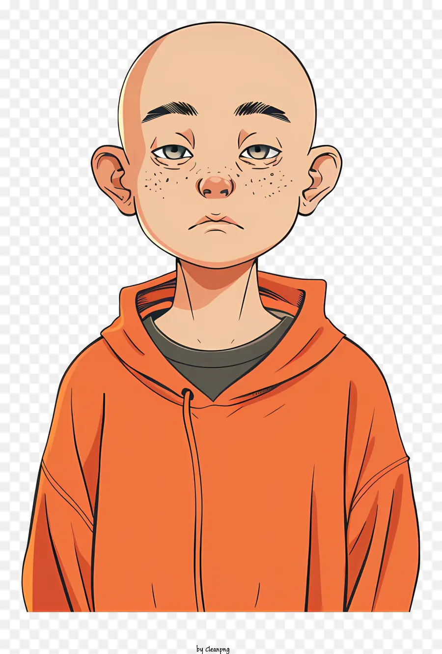 Kuririn，Menino Com Capuz Laranja PNG