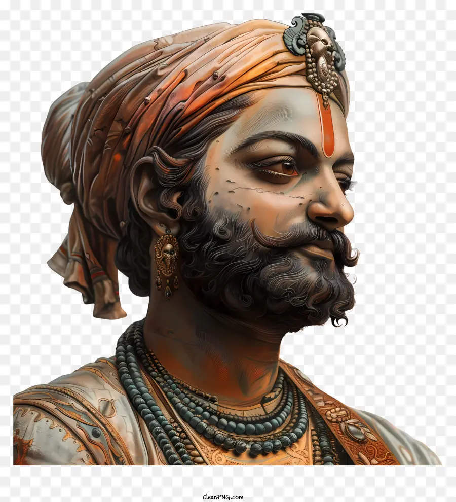 Shivaji Maharaj，Cocar Ornamentado PNG