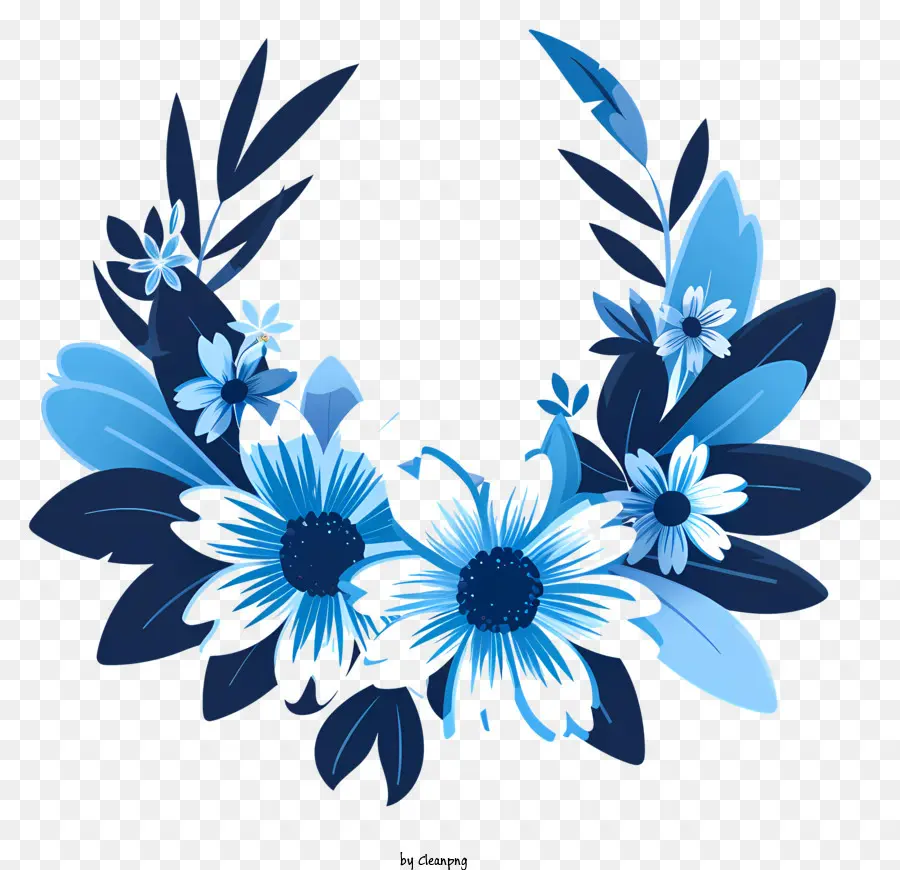 Flores Círculo，Flores Azuis PNG