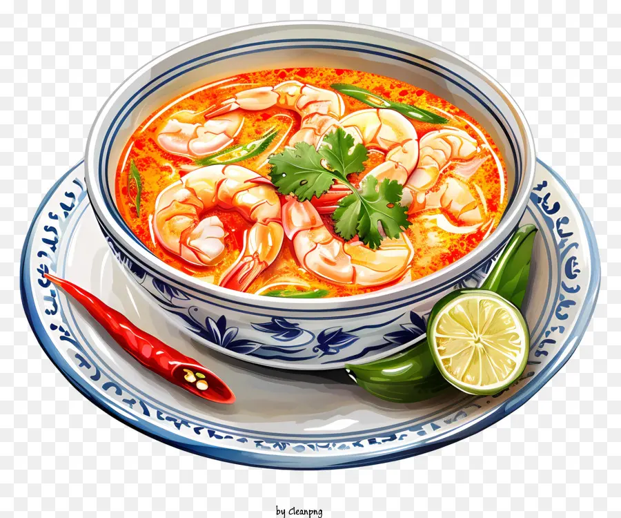 Tom Yum Goong，Sopa De Tomate Picante PNG