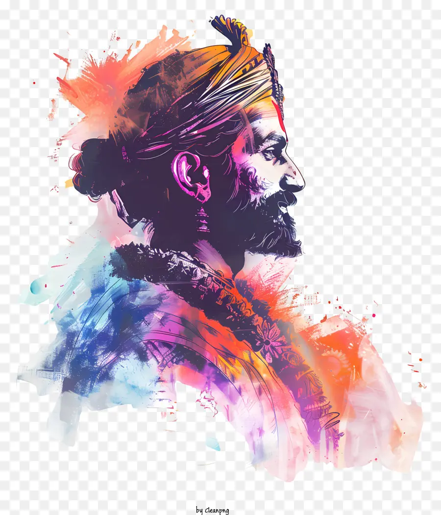 Shivaji Maharaj，Pintura Em Aquarela PNG