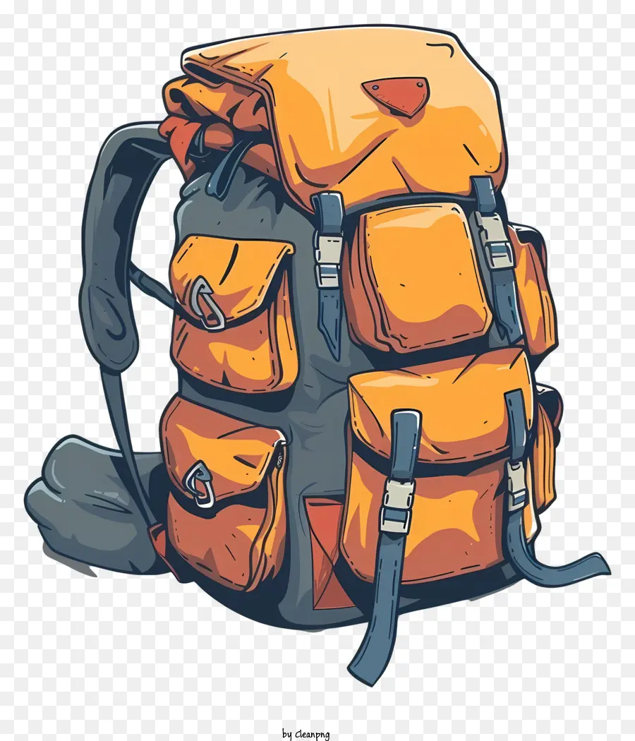 Mochila Camping，Mochila Orange PNG