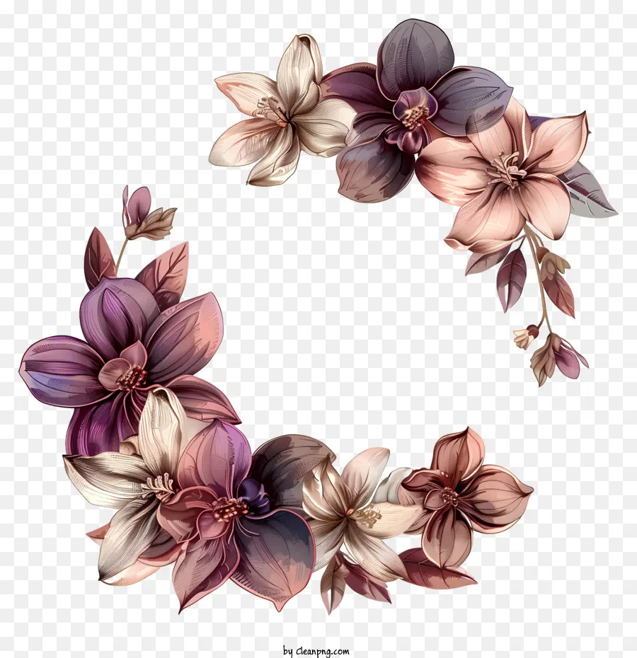 Flores Lilás，Pintura Em Aquarela PNG