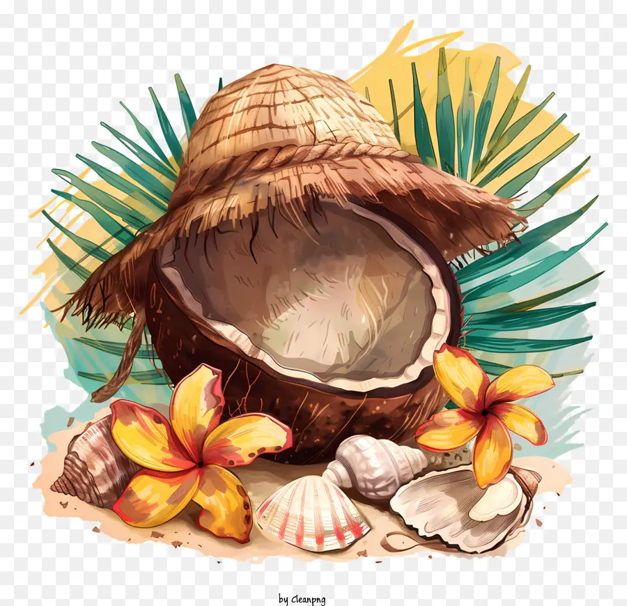 Verão De Coco，Seashell PNG