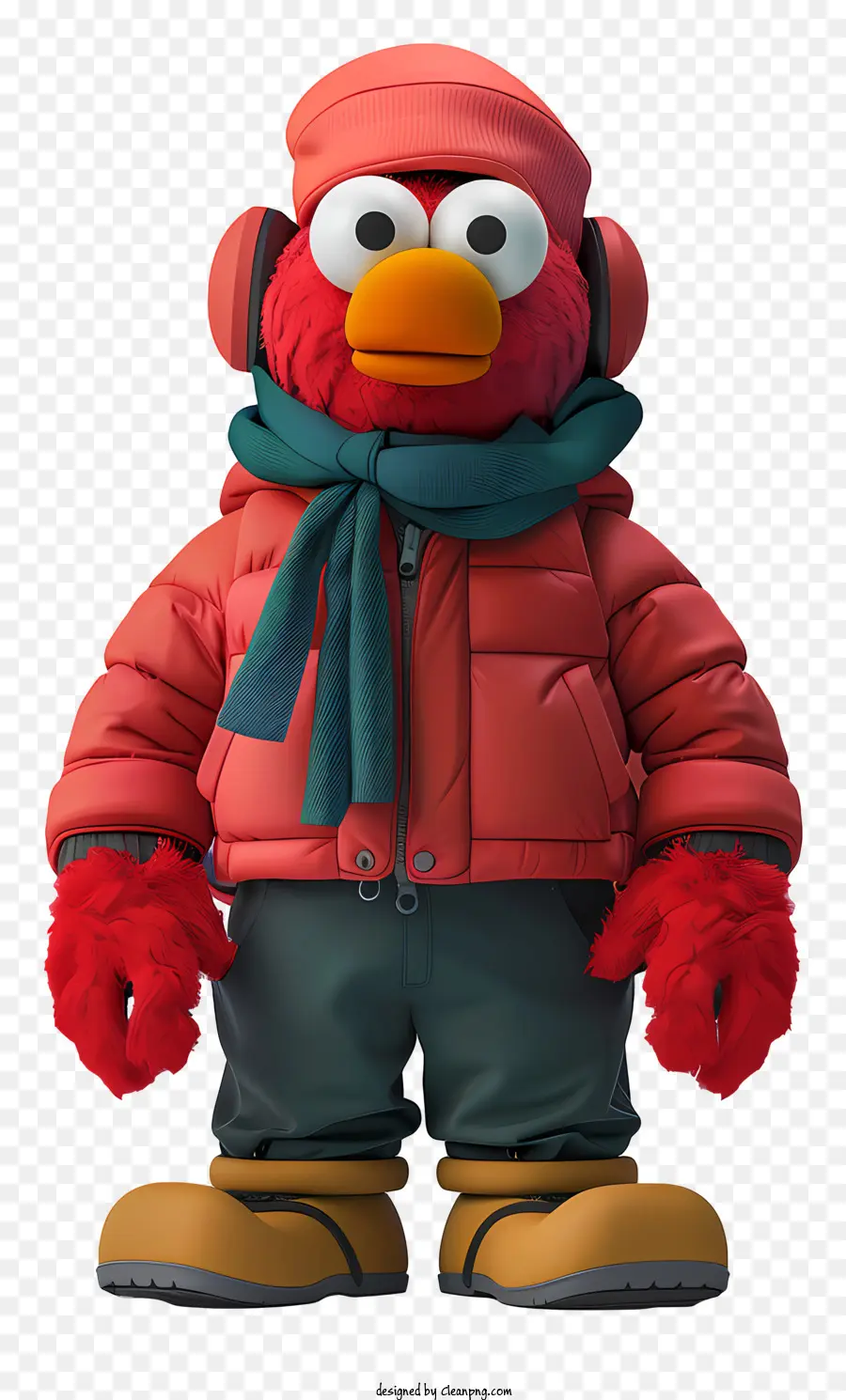 Elmo，Fantoche Em Roupas De Inverno PNG