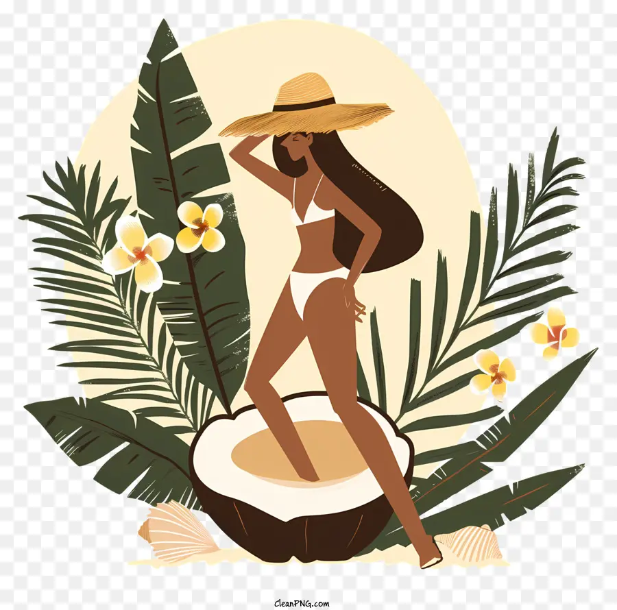 Verão De Coco，Mulher Em Bikini PNG
