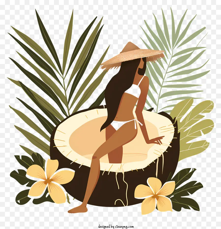 Verão De Coco，Mulher De Biquíni PNG