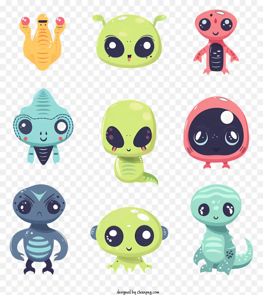 Desenhos Animados Estrangeiros，Aliens Fofos PNG