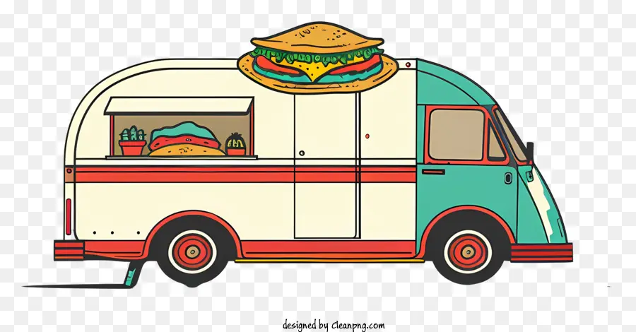 Caminhão Taco，Vintage Caminhão De Alimentos PNG