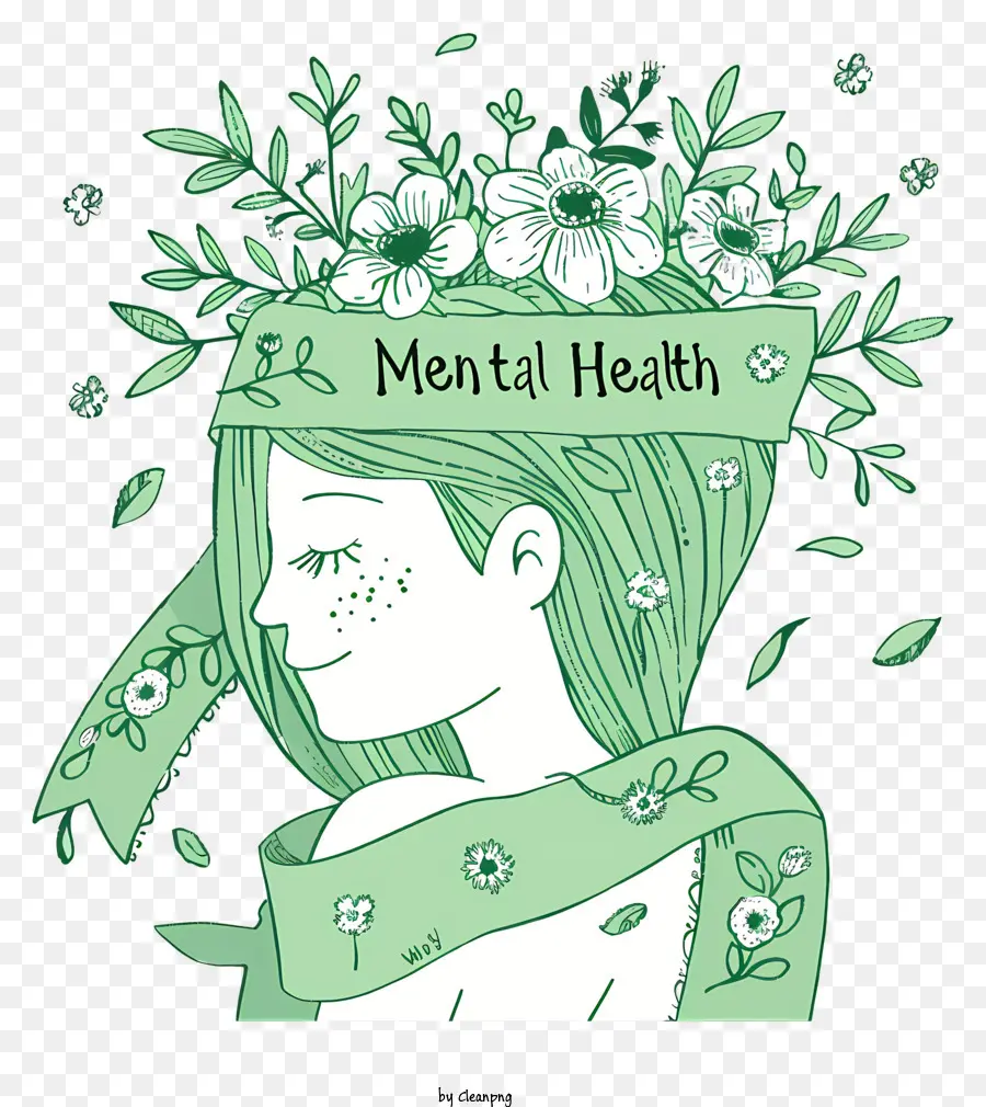 Dia Mundial Da Saúde Mental，Cabelo Verde PNG