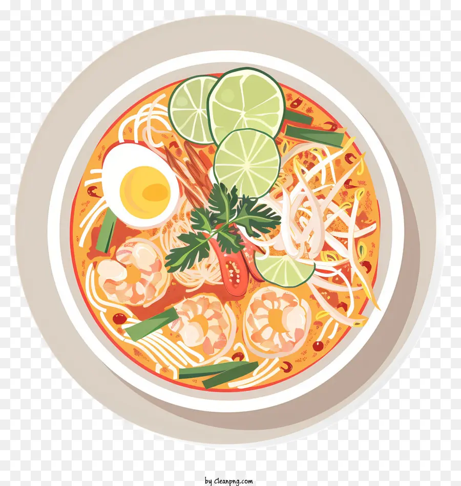 Penang Assam Laksa，Sopa De Macarrão De Camarão PNG