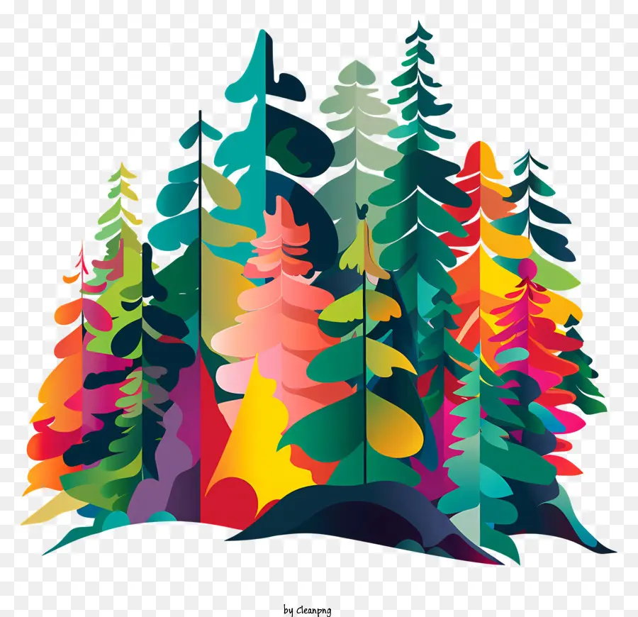 Dia Internacional Das Florestas，Colorido árvores PNG