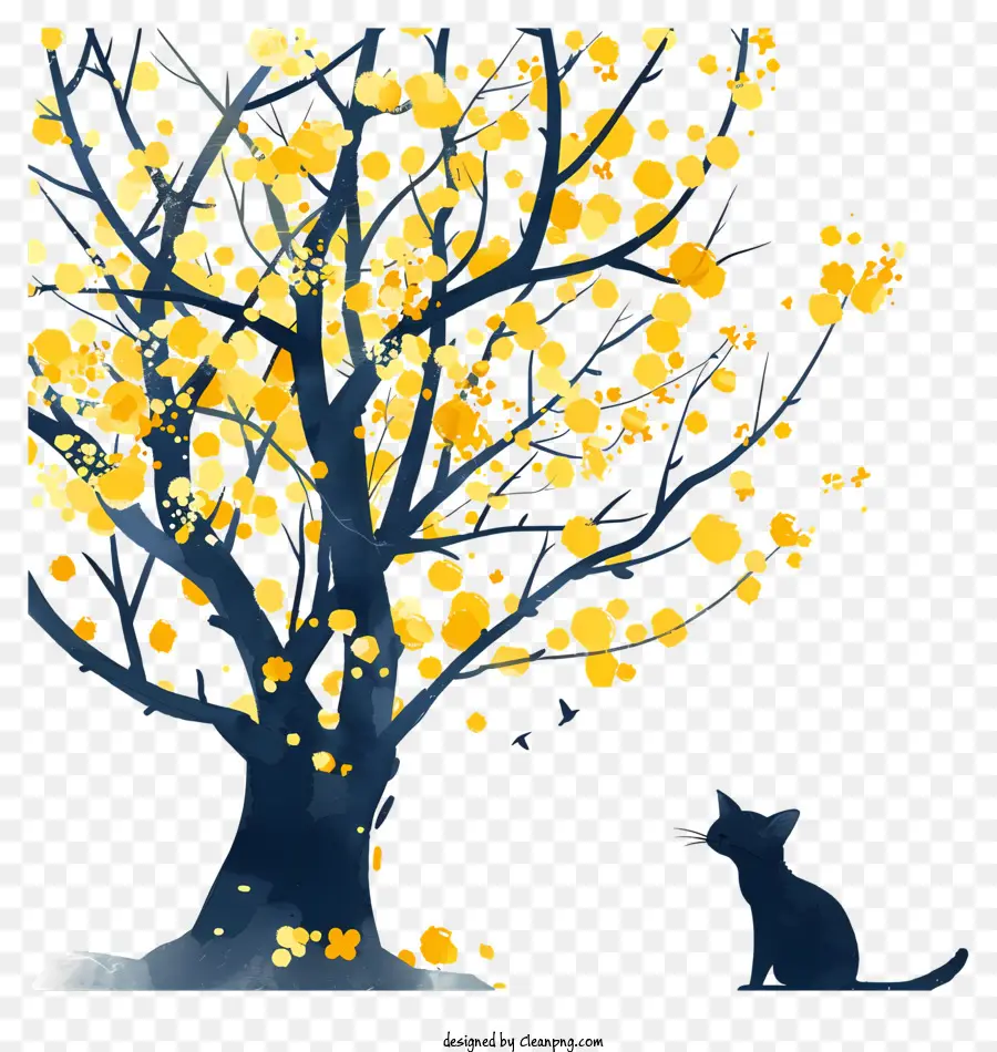 Gato Embaixo Da árvore，Gato Preto PNG