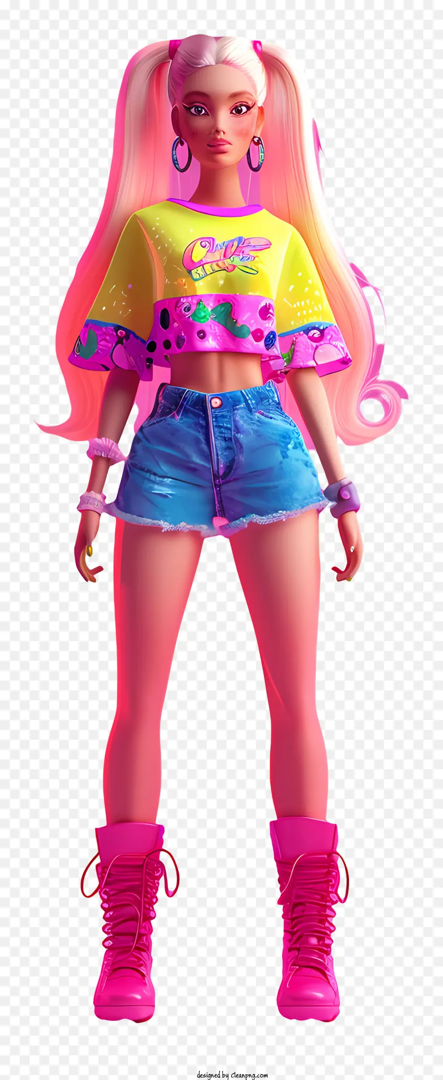 Barbie，Renderização Em 3d PNG