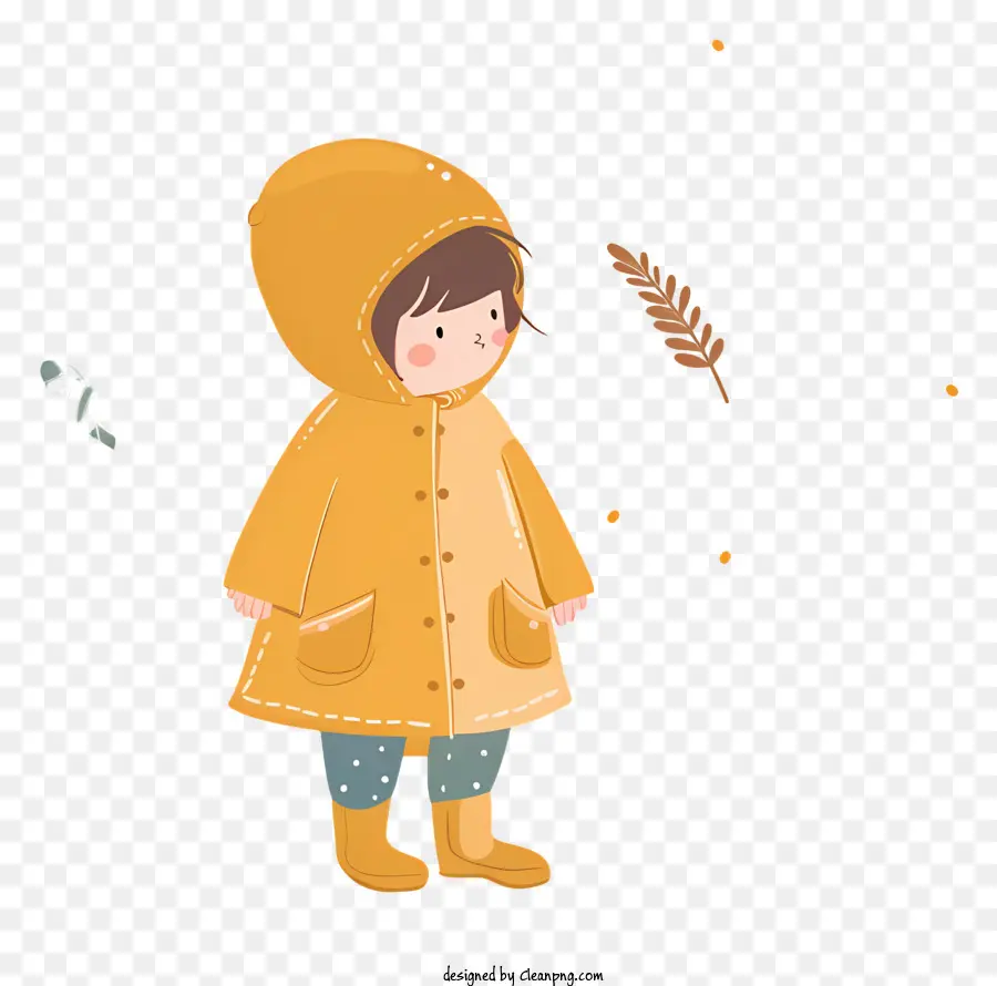 Menina Com Capa De Chuva，Capa De Chuva Amarela PNG